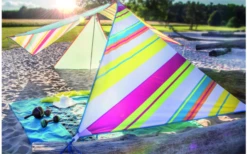 Bent Zip-Canvas Single Verbindbares Sonnensegel 250 X 250 X 250 Cm Türkis -Camping im Freien 696500 4862600